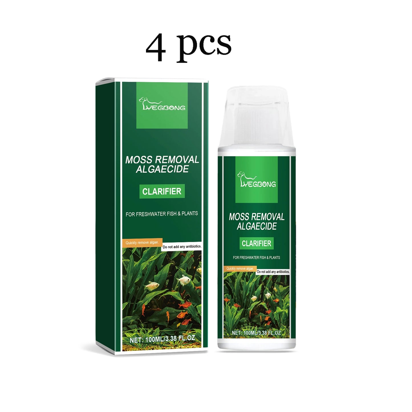 Yegbong Fish Tank Cleaner Improve Water Quality Non-irritating Remove Algae Enhance Transparency