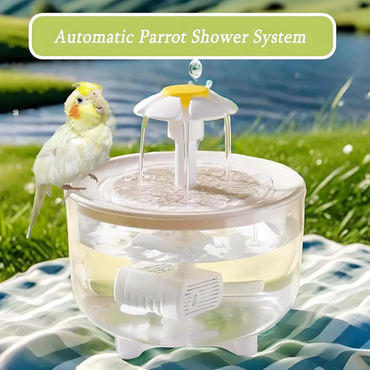 Indoor Bird Bath Fountain Automatic Shower Tub with Filter Pump Easy Clean for Small Medium Parrot Pets Cage