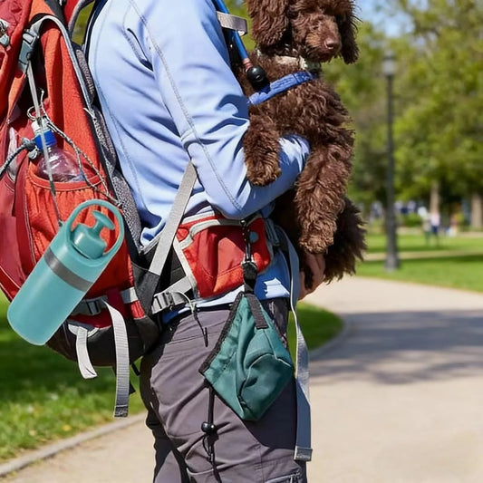Portable Dog Pooper Scooper No Touch Claw Pickup Tool with Waste Bag Holder