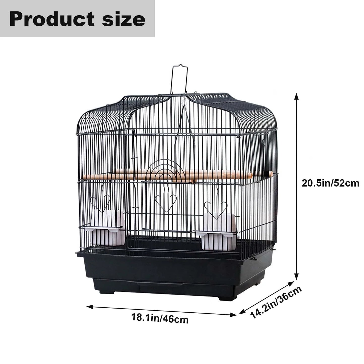 Travel Bird Cage with Handle and Perches for Small Parrots Canaries Cockatiels Lovebirds Finches