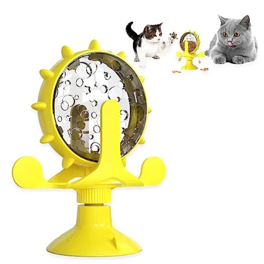 Cat Interactive Feeder 360° Degree Rotating, Interactive Cat Food Treat Dispenser