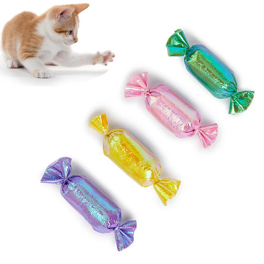 Interactive Catnip Toys, Crinkly Sound Toys for Cat Candy Shaped