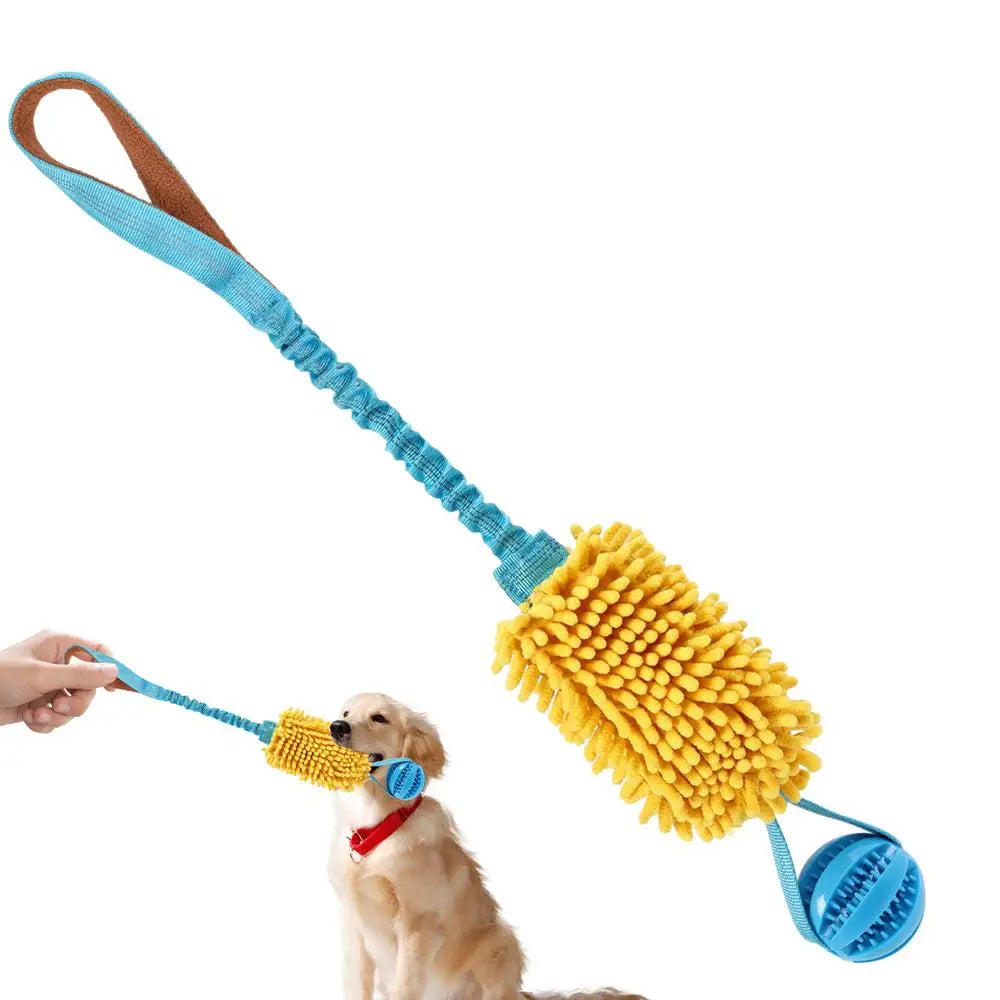 Dog Toy Rope Fun Squeaky Dog Chew Toy with Elastic Drawstring Interactive Toy