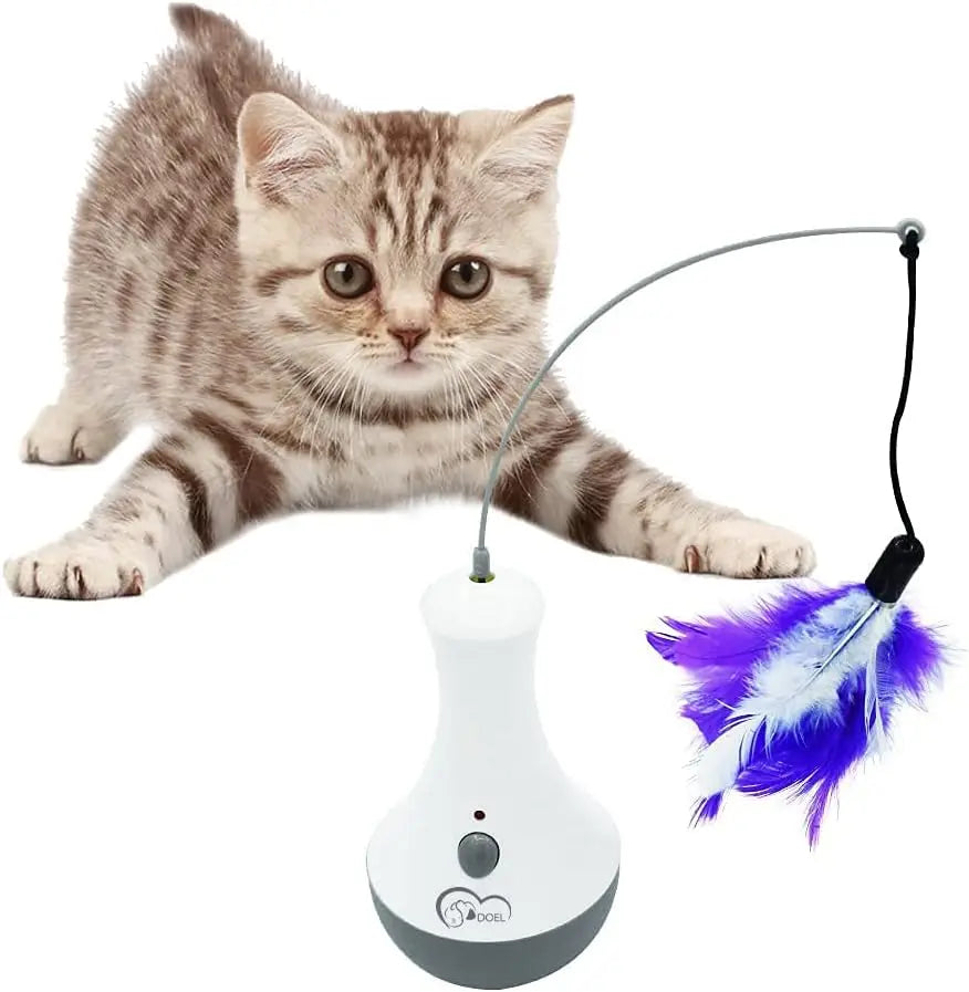 Interactive Cat Toy Funny Feather Teaser Indoor Play Automatic Toy
