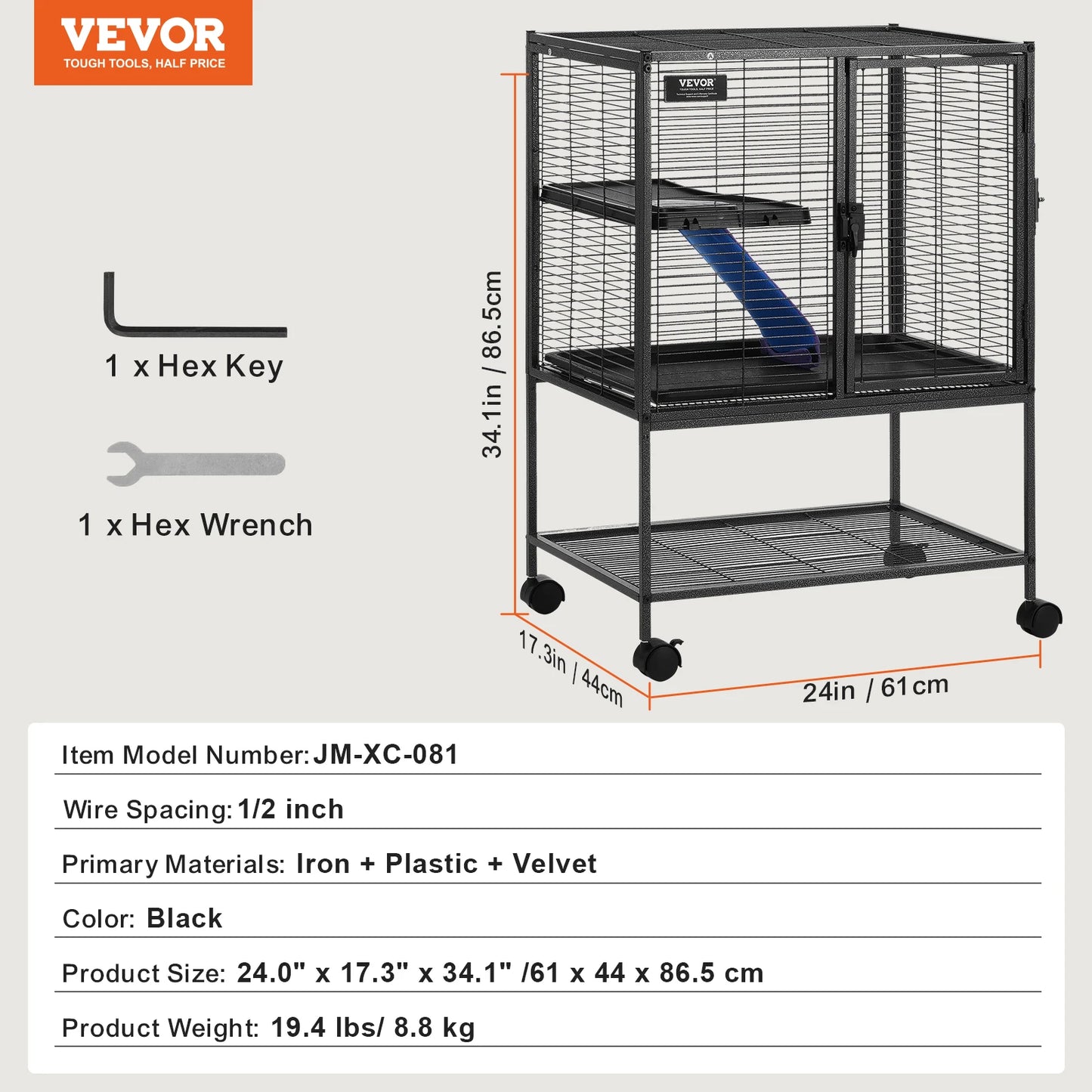 SucceBuy Rolling Metal 4-Tier Critter Nation Cage Small Animal Cage for Rats Hamster Guinea Chinchilla Ect.