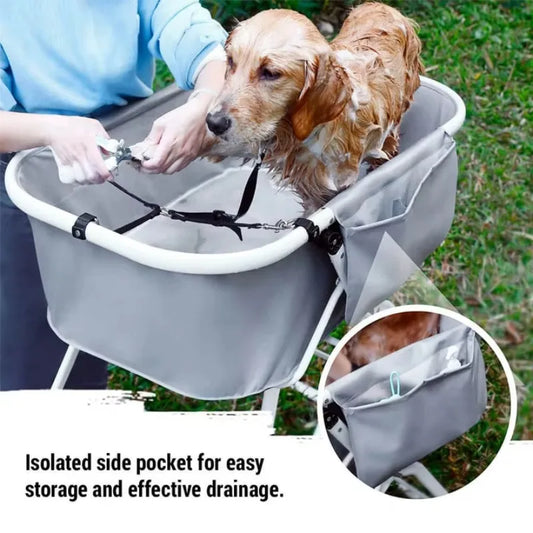 Elevated Dog Bath Tub ,Foldable Bathing Station, Ideal For Medium To Large Pets