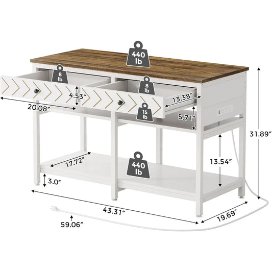 40-50 Gallon Aquarium Stand, Fish Tank Stand with Power Outlets and Drawers,