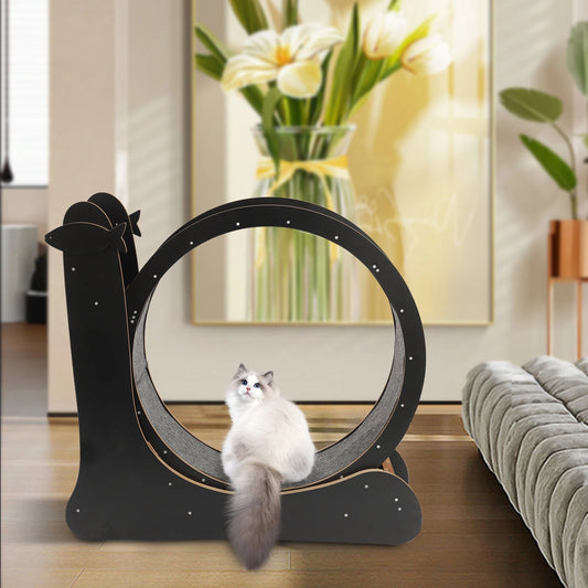 110*34*102cm Cat Exercise Wheel Large Cat Treadmill with Carpeted Runway