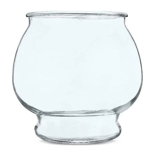 Footed Glass Fishbowl for Betta Fish 1 Gallon Round Goldfish Bowl with Plant for Home Decor