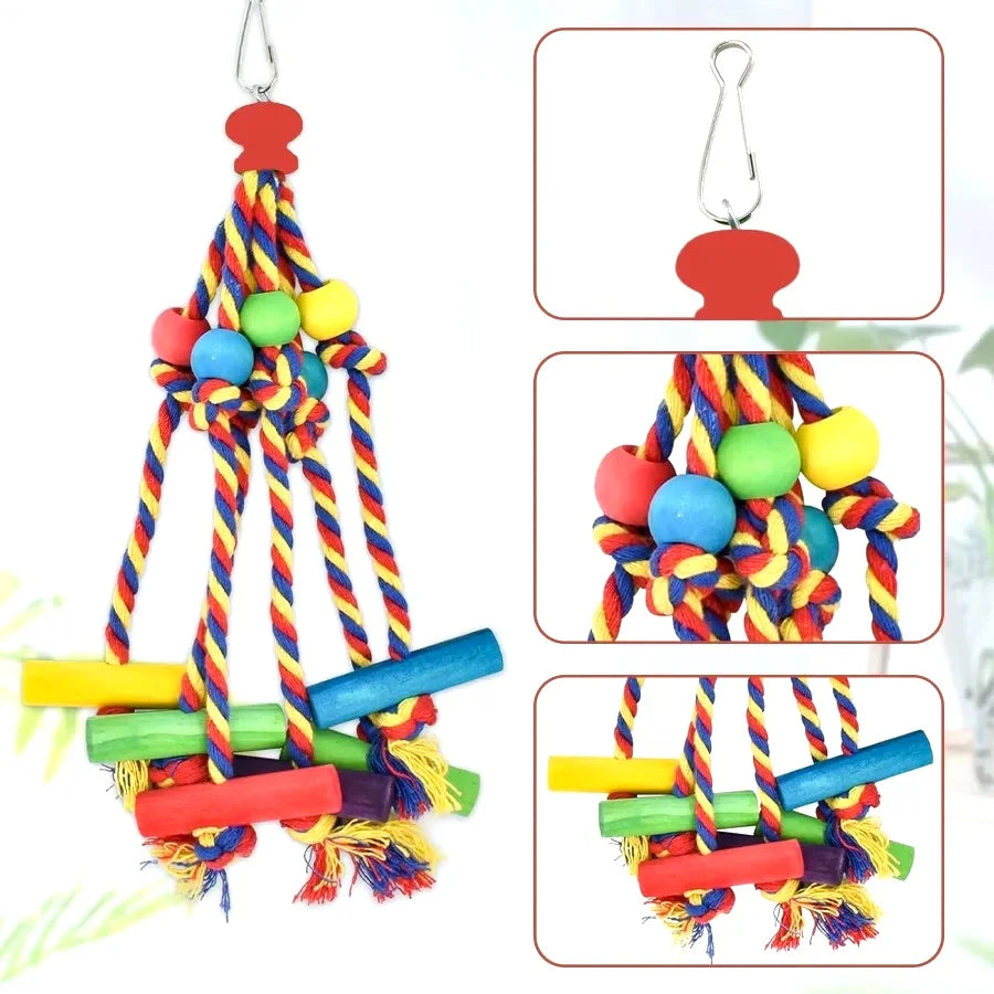Wood Parrot Bird Toys Cage Accessories