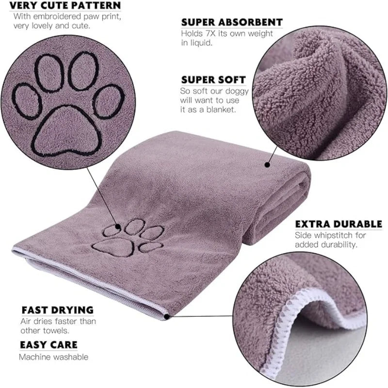 Microfiber Absorbent Towels – Super Absorbent & Soft, No Deformation, Essential for Pet Bathing