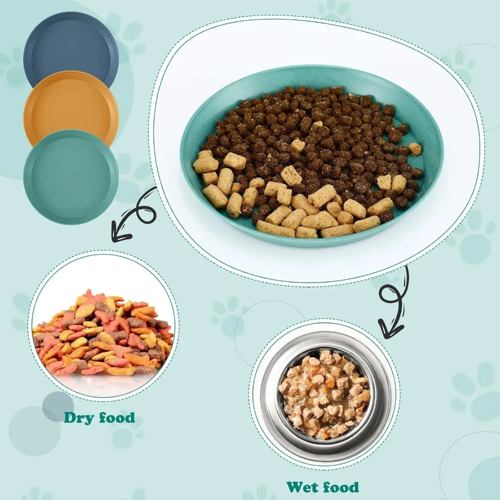 6 Pieces Small Pet Food Bowls for Cats and Kittens Shallow Wide Low-Profile Feeding Bowls Set,
