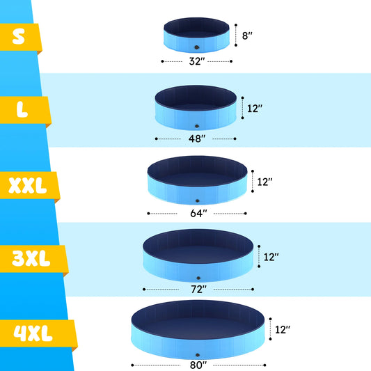Foldable Pet Swimming Tub, Anti-Slip Collapsible Pet Bathtub, Hard Plastic