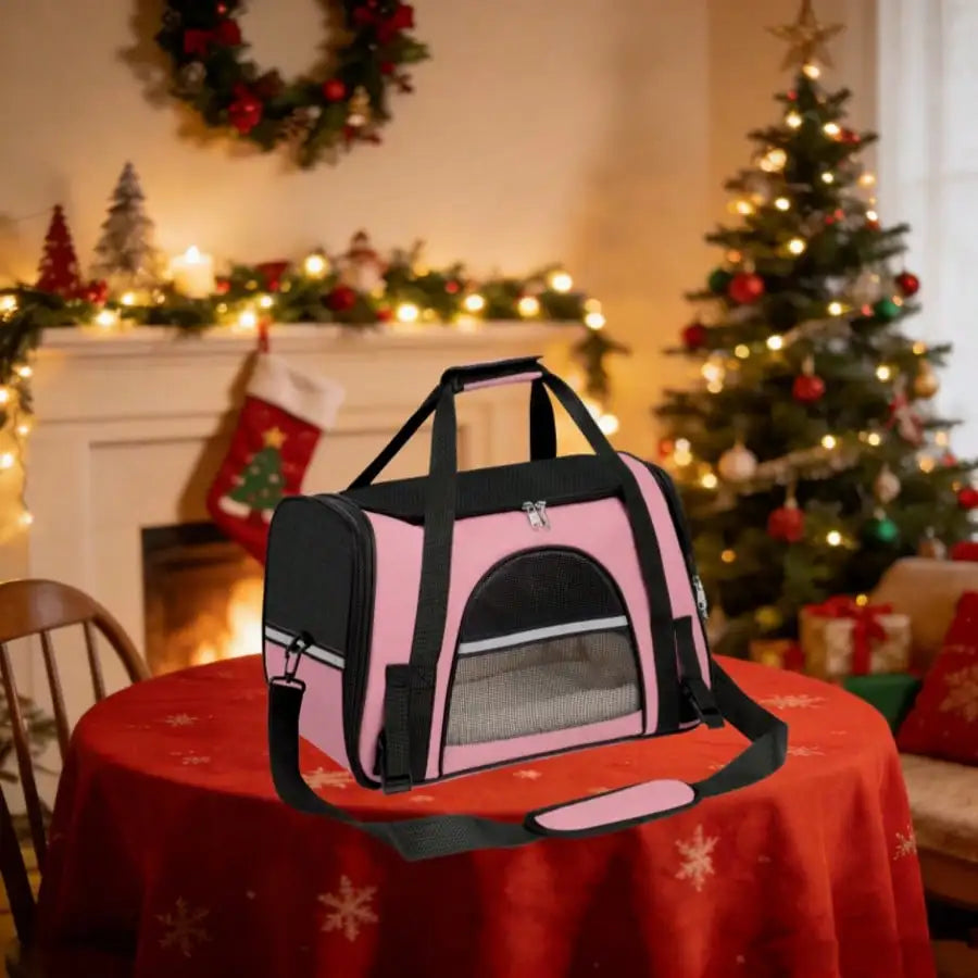 Breathable Pet Carrier Bag Airline Approved Foldable Travel Carrier Secure Anti Escape Zipper Ventilated Spacious Collapsible