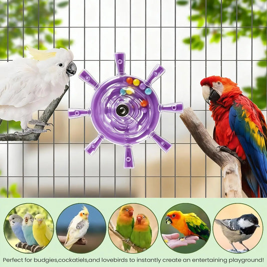Interactive Parrot Rotating Windmill Rotating Treat Dispenser For Mental Stimulation And Entertainment