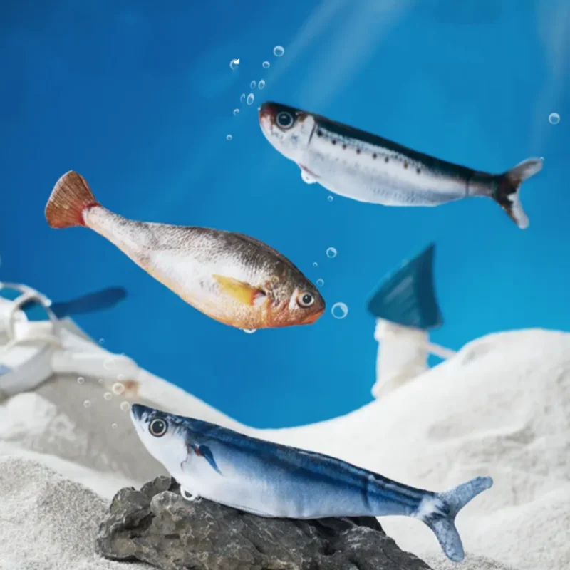 3PCS Electric Fish Cat Toys. Catnip Simulation Fish Swing Funny Cat Toy USB Charging