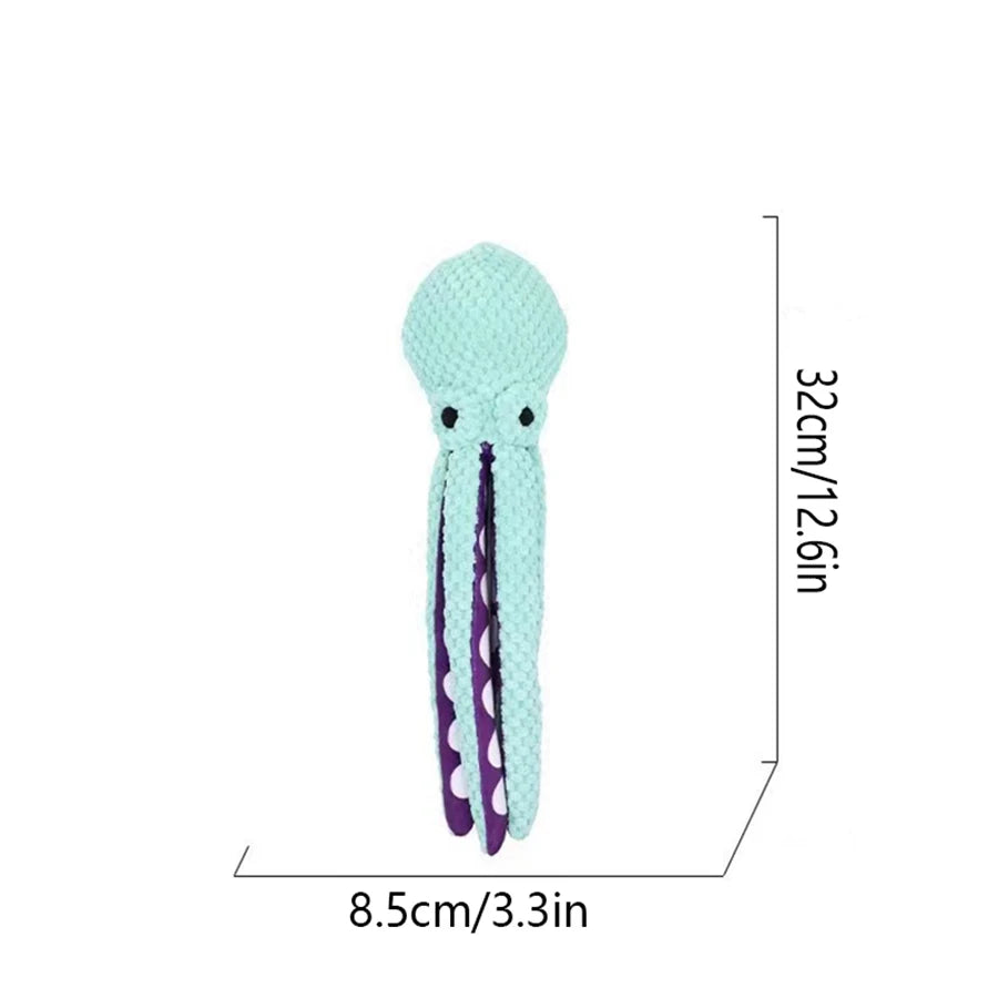 Dog plush octopus toy interactive sound boredom companion toy