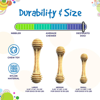 Honey Bone Nylon Dog Toy for Aggressive Chewers | USA Made | SodaPup