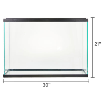 Glass 29 Gallon Aquarium with plastic top only,Black, 30.2''L X 12.44''W X 21.18''H
