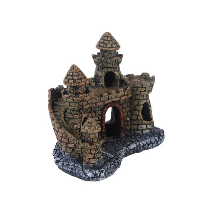 Castle water grass landscaping fish tank resin ornaments