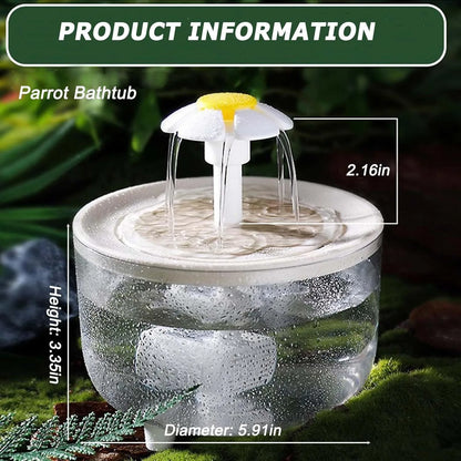 Indoor Bird Bath Fountain Automatic Shower Tub with Filter Pump Easy Clean for Small Medium Parrot Pets Cage