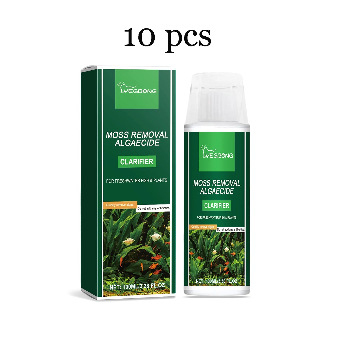 Yegbong Fish Tank Cleaner Improve Water Quality Non-irritating Remove Algae Enhance Transparency