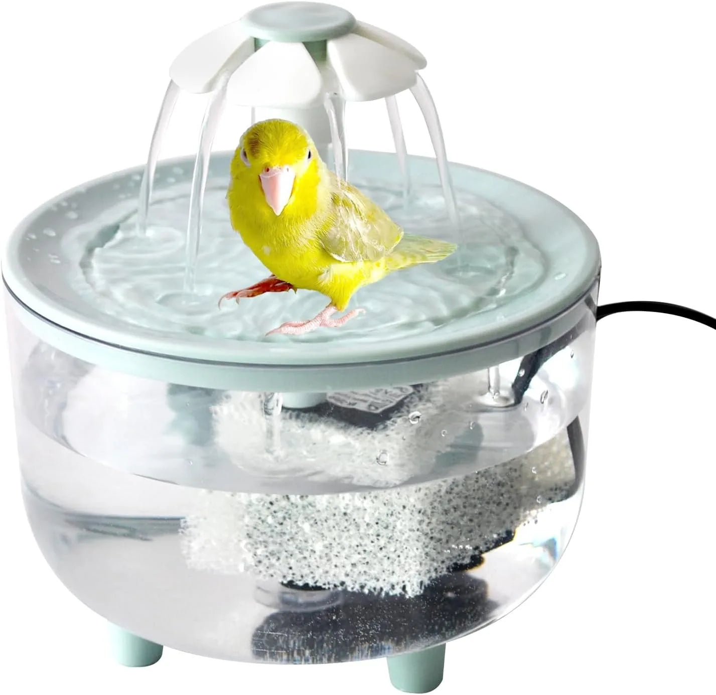 Indoor Bird Bath Fountain Automatic Shower Tub with Filter Pump Easy Clean for Small Medium Parrot Pets Cage