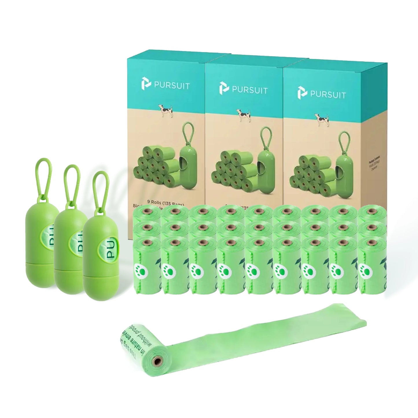 27Rolls 405bags Biodegradable Extra Thick Dog Leak Proof Poop Bags With Dispenser
