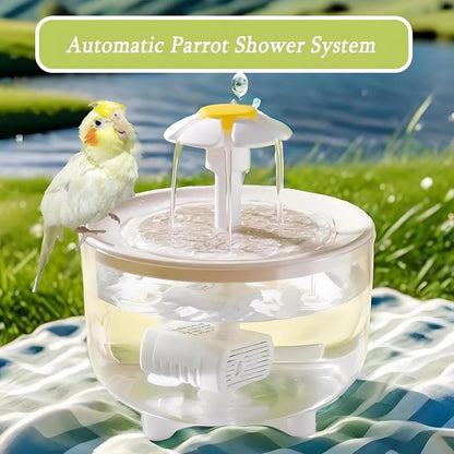 Indoor Bird Bath Fountain Automatic Shower Tub with Filter Pump Easy Clean for Small Medium Parrot Pets Cage