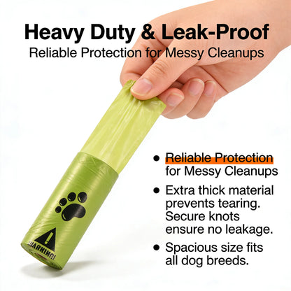 Eco-Friendly Dog Poop Bags Leak-Proof Extra Thick EPI Material Unscented