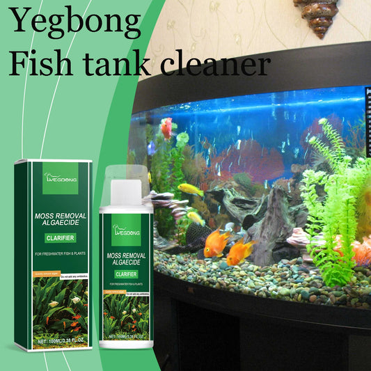 Yegbong Fish Tank Cleaner Improve Water Quality Non-irritating Remove Algae Enhance Transparency