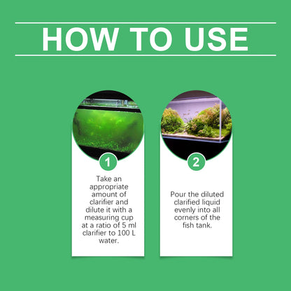 Yegbong Fish Tank Cleaner Improve Water Quality Non-irritating Remove Algae Enhance Transparency