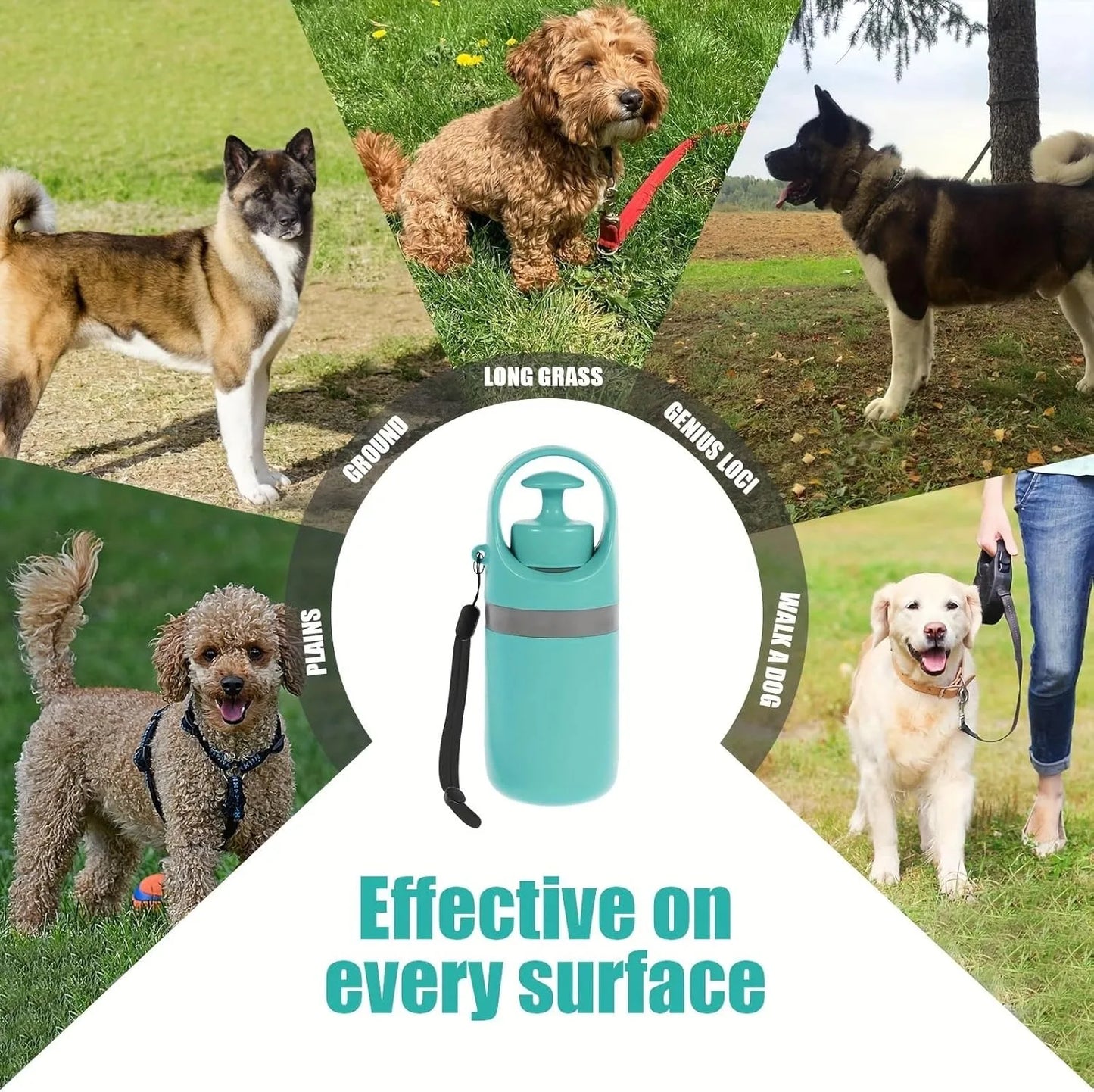 Portable Dog Pooper Scooper No Touch Claw Pickup Tool with Waste Bag Holder