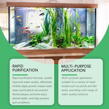Yegbong Fish Tank Cleaner Improve Water Quality Non-irritating Remove Algae Enhance Transparency