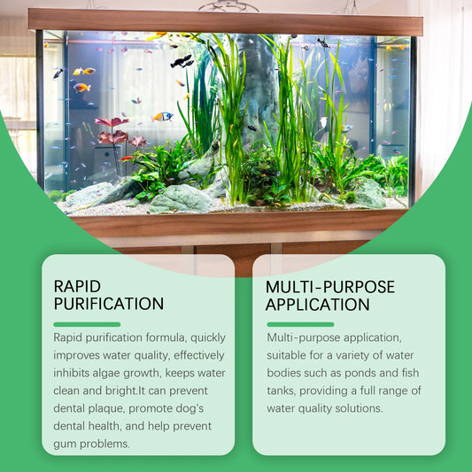 Yegbong Fish Tank Cleaner Improve Water Quality Non-irritating Remove Algae Enhance Transparency