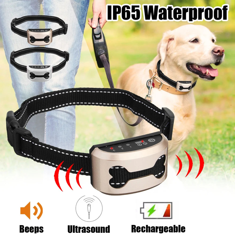 Dog Anti Bark Guard Waterproof Auto Anti Humane Bark Collar Stop Dog Barking Rechargeable Shock Safe USB Electric Ultrasonic
