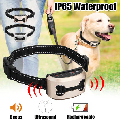 Dog Anti Bark Guard Waterproof Auto Anti Humane Bark Collar Stop Dog Barking Rechargeable Shock Safe USB Electric Ultrasonic