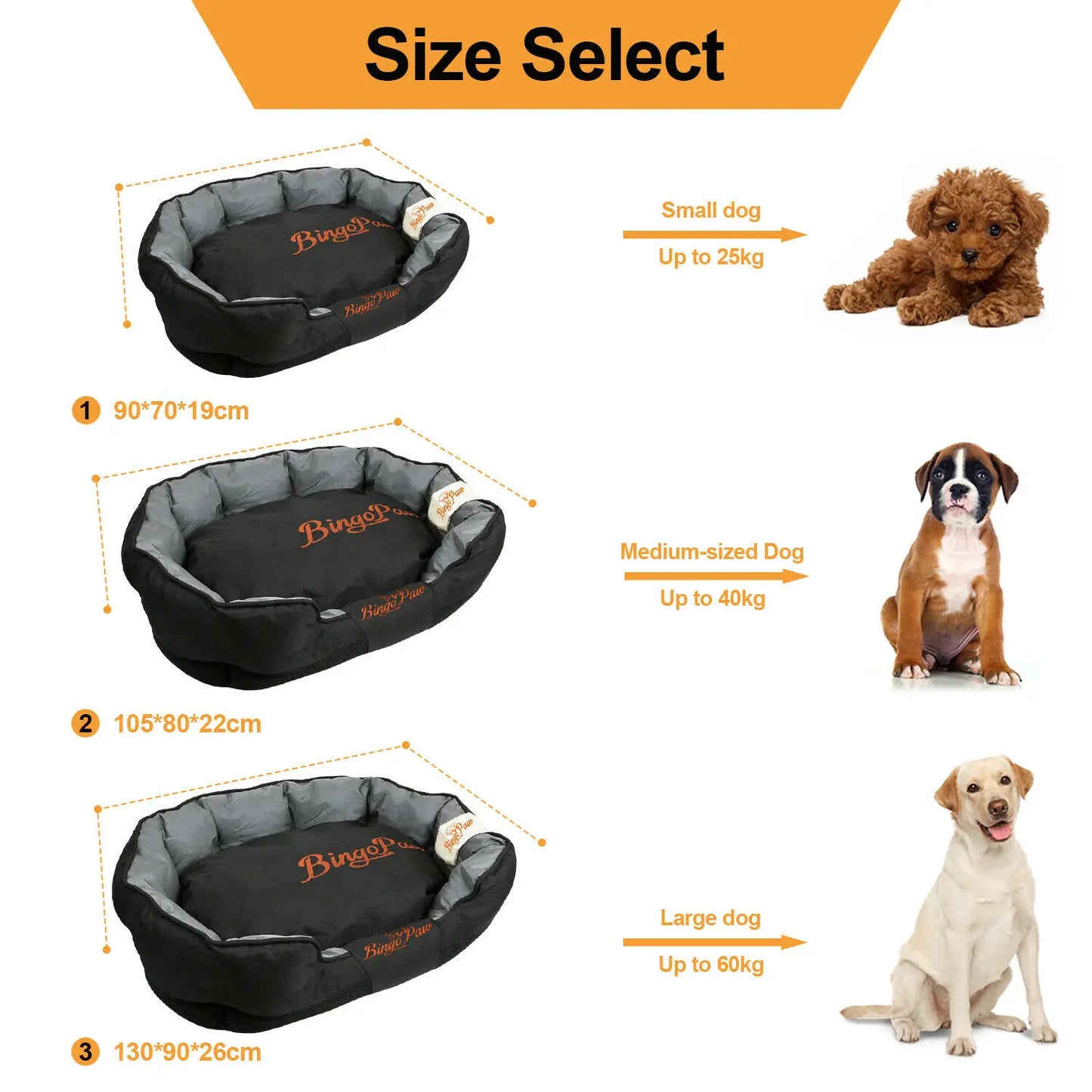 Waterproof Extra Large Jumbo Orthopedic Sofa Dog Bed Washable Basket Pillow