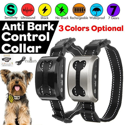 Dog Anti Bark Guard Waterproof Auto Anti Humane Bark Collar Stop Dog Barking Rechargeable Shock Safe USB Electric Ultrasonic