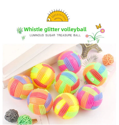 Led Puppy Bouncy Chew Dog Toy - Color Light Ball Interactive Toys for Cats Small Dogs