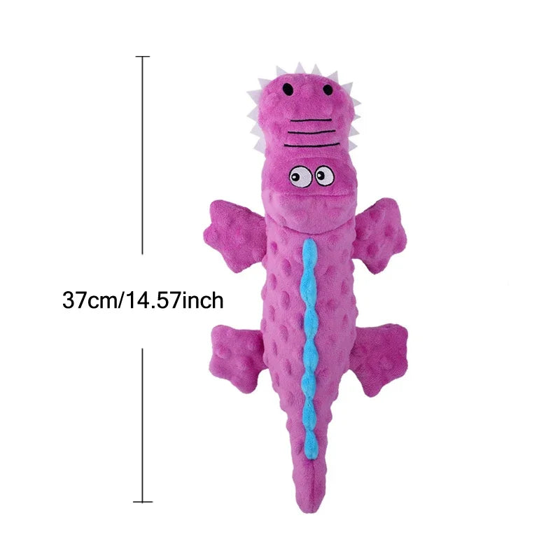 Soft Plush Squeaky Dog Chew Toy, Stuffed Crocodile