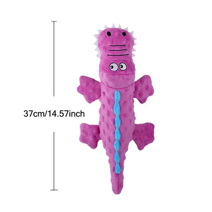 Soft Plush Squeaky Dog Chew Toy, Stuffed Crocodile