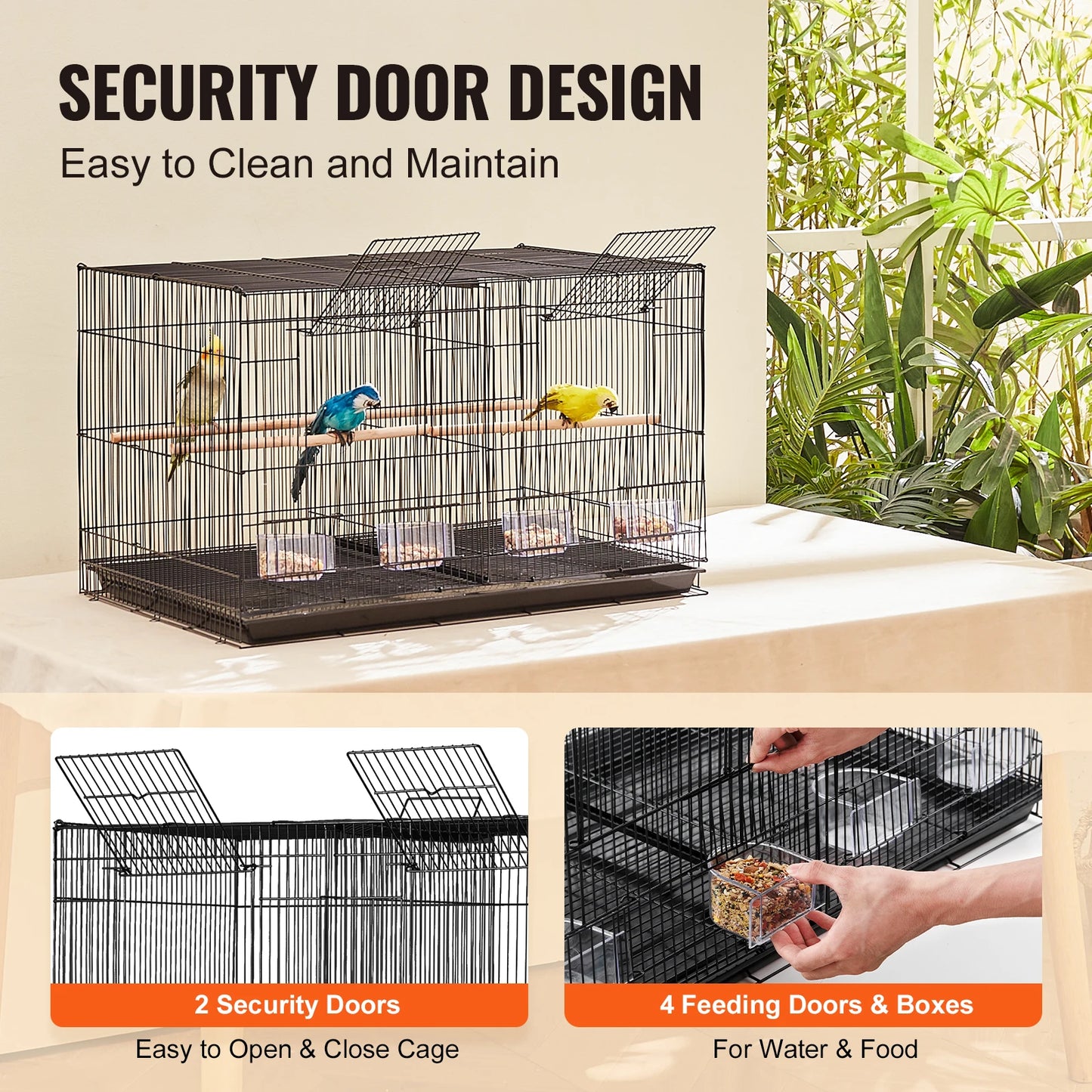 SucceBuy 30In Bird Cage Stackable Divided Small Animal Cage for Kinds of Birds Great forTravel