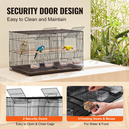 SucceBuy 30In Bird Cage Stackable Divided Small Animal Cage for Kinds of Birds Great forTravel