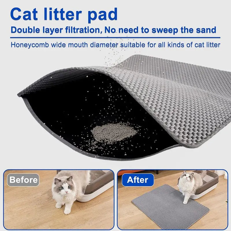 Cat Litter Mat Waterproof Double Layer Litter Trapping