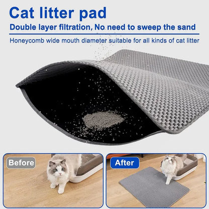 Cat Litter Mat Waterproof Double Layer Litter Trapping