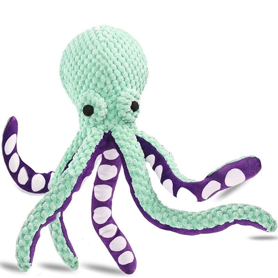 Dog plush octopus toy interactive sound boredom companion toy