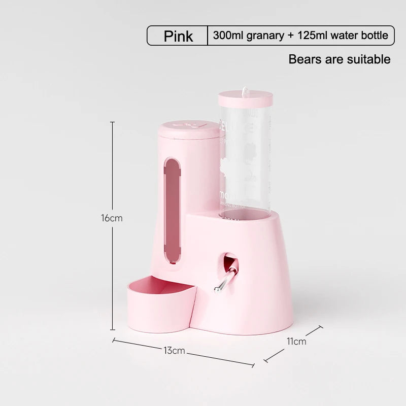 2In1 Hamster Feeder And Waterer Large Capacity Leakproof Automatic Feeder Leak Proof