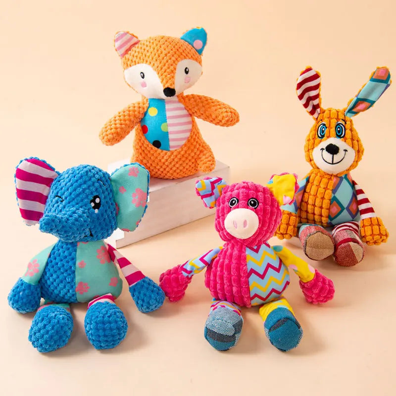 Pet Dog Plush Toy Bite Resistant Interactive Squeaky Dog Chewing Toy Dog Teeth Cleaning