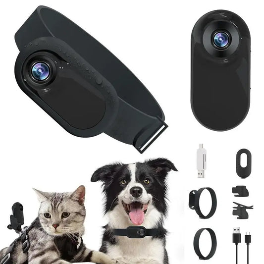 Pet Collar Camera HD 1080p Mini Sports Camera With Screen Video Recordingr
